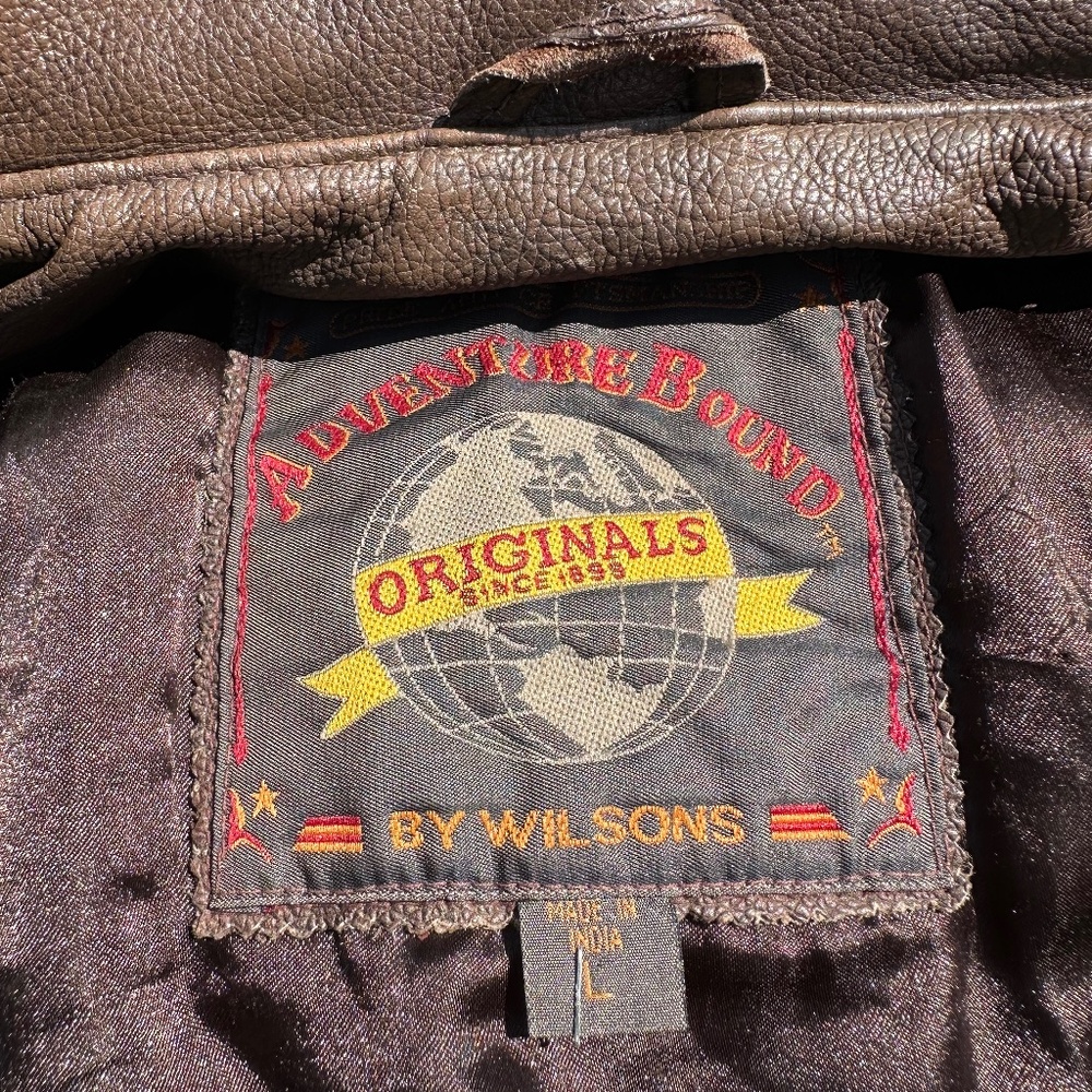 Adventure Bound By Wilsons Men’s Vintage Brown Leather Bomber Jacket